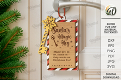 Santa&#039;s Magic Key Decors Bundle Laser Cut. Door Hangers SVG Product Image 8