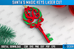 Santa&#039;s Magic Keys Laser Cut Bundle, Layered Christmas Keys Product Image 3