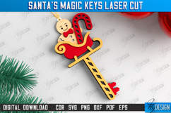 Santa&#039;s Magic Keys Laser Cut Bundle, Layered Christmas Keys Product Image 12