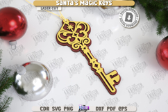 Santa&#039;s Magic Key Laser Cut Bundle | Christmas Ornaments SVG Product Image 3