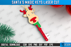 Santa&#039;s Magic Keys Laser Cut Bundle, Layered Christmas Keys Product Image 4