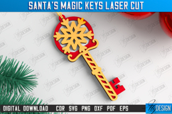 Santa&#039;s Magic Keys Laser Cut Bundle, Layered Christmas Keys Product Image 5