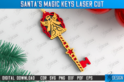 Santa&#039;s Magic Keys Laser Cut Bundle, Layered Christmas Keys Product Image 7