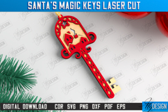 Santa&#039;s Magic Keys Laser Cut Bundle, Layered Christmas Keys Product Image 8