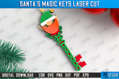 Santa&#039;s Magic Keys Laser Cut Bundle, Layered Christmas Keys Product Image 11