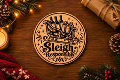 Santa’s Sleigh & Merry Christmas Sign Laser Cut Product Image 2