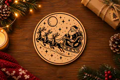 Santa’s Sleigh with Reindeer Laser Cut Product Image 2
