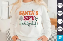 Santa's Spy SVG, Christmas Teacher SVG Design Product Image 1