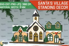 3D Santa's village Laser Cut . Xmas houses stand Decor SVG Product Image 1
