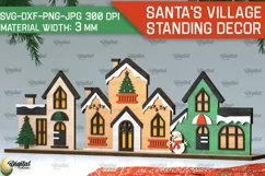 3D Santa's village Laser Cut . Xmas houses stand Decor SVG Product Image 1
