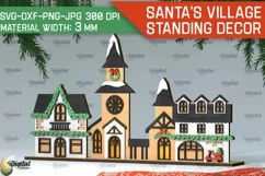 3D Santa's village Laser Cut . Xmas houses stand Decor SVG Product Image 1