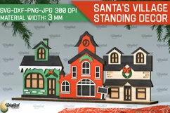 3D Santa's village Laser Cut . Xmas houses stand Decor SVG Product Image 1
