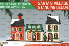 3D Santa's village Laser Cut . Xmas houses stand Decor SVG Product Image 1