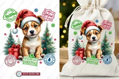 Santa sack png design, christmas dog png sublimation Product Image 1