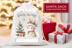 Santa Sack Sublimation, Christmas Santa Sack, bunny Gift Bag Product Image 1