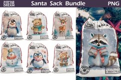 Santa Sack Bundle Sublimation | Watercolor Animal Santa Sack Product Image 1