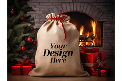 Christmas Sack Mockup White Canvas Santa Sack Bag Mockup_1 Product Image 1