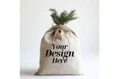 Christmas Sack Mockup White Canvas Santa Sack Bag Mockup_10 Product Image 1