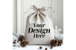 Christmas Sack Mockup White Canvas Santa Sack Bag Mockup_13 Product Image 1