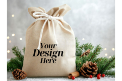 Christmas Sack Mockup White Canvas Santa Sack Bag Mockup_21 Product Image 1