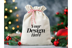 Christmas Sack Mockup White Canvas Santa Sack Bag Mockup_23 Product Image 1