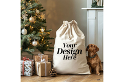 Christmas Sack Mockup White Canvas Santa Sack Bag Mockup_29 Product Image 1