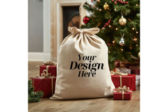 Christmas Sack Mockup White Canvas Santa Sack Bag Mockup_32 Product Image 1