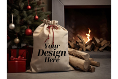 Christmas Sack Mockup White Canvas Santa Sack Bag Mockup_4 Product Image 1
