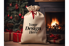 Christmas Sack Mockup White Canvas Santa Sack Bag Mockup_43 Product Image 1