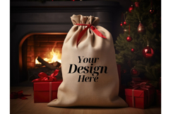 Christmas Sack Mockup White Canvas Santa Sack Bag Mockup_44 Product Image 1