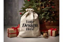 Christmas Sack Mockup White Canvas Santa Sack Bag Mockup_5 Product Image 1