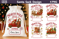 Santa Sack Sublimation Bundle | North Pole Express Clipart Product Image 2