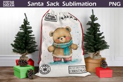 Santa Sack Sublimation Design | Baby Bear Santa Sack Product Image 1