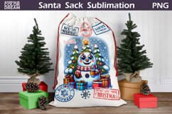 Santa Sack Sublimation | Christmas Snowman Santa Sack Product Image 1