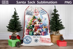 Santa Sack Sublimation | Christmas Cow Santa Sack Product Image 1