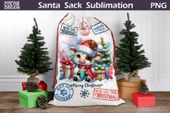Santa Sack Sublimation | Christmas Cow Santa Sack Product Image 1