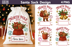 Santa Sack Sublimation Bundle | North Pole Express Clipart Product Image 6