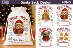 Santa Sack Sublimation Bundle | North Pole Express Clipart Product Image 7