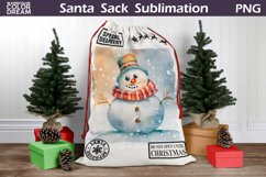 Santa Sack Sublimation | Snowman Santa Sack Product Image 1