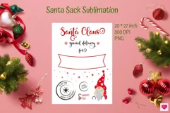 santa sack sublimation santa claus special delivery with snowflakes and naughty and nice 