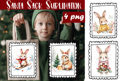 Cute animal Tote Bag Design. Christmas Tote Bag Sublimation Product Image 1