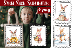 Cute animal Tote Bag Design. Christmas Tote Bag Sublimation Product Image 1