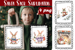 Cute animal Tote Bag Design. Christmas Tote Bag Sublimation Product Image 1