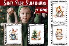 Cute animal Tote Bag Design. Christmas Tote Bag Sublimation Product Image 5