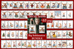 Cute animal Tote Bag Design. Christmas Tote Bag Sublimation Product Image 1