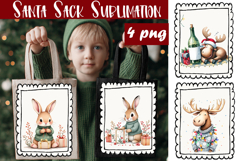 Cute animal Tote Bag Design. Christmas Tote Bag Sublimation Product Image 1