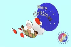 Merry Christmas Santa Door Sign Hanger. Svg DXF Laser design Product Image 4