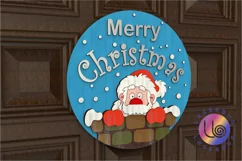 Merry Christmas Santa Door Sign Hanger. Svg DXF Laser design Product Image 6
