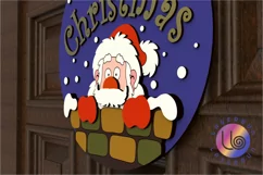 Merry Christmas Santa Door Sign Hanger. Svg DXF Laser design Product Image 3