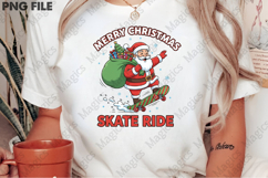 Santa Skate Ride Funny Christmas PNG Product Image 2